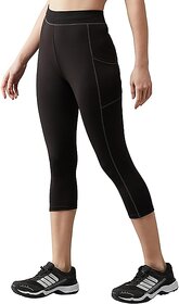 Women's Skinny Fit Mid Rise 3/4Th Gym Pants Workout - Ultimate Active Wear Capris Tights WorkouT / Yoga Pants