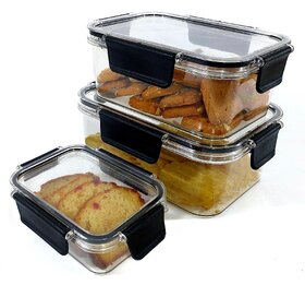 William Storage Continers 3 pcs, For kitchen and Grocery Storage, (300ml + 800ml + 1200ml sizes)