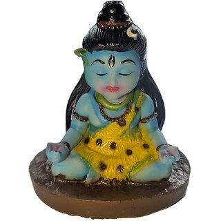 Baby Shiva Murti for Home Temple | Resin Idol for Pooja Room | Spiritual Showpiece (4 Inch)