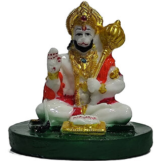 Lord Hanuman Idol for Home Temple | Bajrangbali Murti for Puja, Protection & Gift | Veer Hanuman Statue| Spiritual Showpiece (4 Inch)