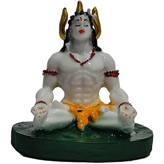 Lord Shankar Idol for Home Temple | Mahadev Murti for Pooja Room & Spiritual Dcor | Resin Murti for Home Temple, Office, Car Dashboard & Gifting (Multicolor, 4 Inch)