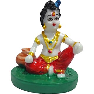 Shree Krishna Murti for Home Temple | Resin Murti for Home Temple, Office, Car Dashboard & Gifting (RED, 4 Inch) (Red)