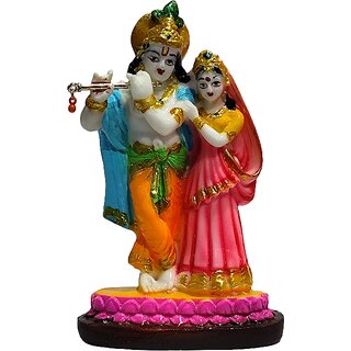 Radha Krishna Idol for Home Temple  Decor  Divine Love Pair Statue  Resin Murti  Spiritual Gift  5 Inch