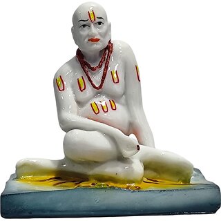 Swami Samarth Idol for Home Temple  Spiritual Guru Figurine for Puja, Meditation  Dcor  Resin Statue for Office  Gifting (5 Inches)