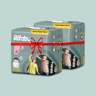 Alfaby Anti-Bacterial Comfy Pants | Rash free | Leak Proof - M (20 Pieces)