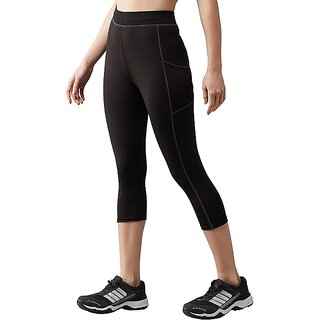 Women's Skinny Fit Mid Rise 3/4Th Gym Pants Workout - Ultimate Active Wear Capris Tights WorkouT / Yoga Pants