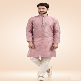 Raivat Ethnic Onion Pink Colour Jacquard Banarasi Silk Pintux Work Kurta Pajama 1811