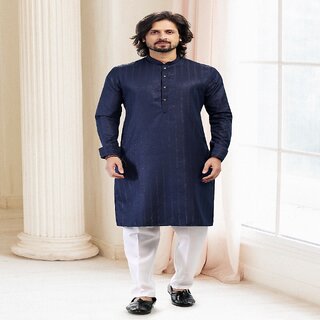 Raivat Ethnic Blue Colou Silk Kurta Pajama 2164