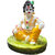 Shree Krishna Murti for Home Temple | Resin Murti for Home Temple, Office, Car Dashboard & Gifting (Yellow, 4 Inch)