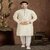 Raivat Ethnic Cream Colour Jacquard Silk Brocade Kurta Pajama 1224