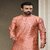 Raivat Ethnic Peach Colour Jacquard Silk Brocade Kurta Pajama 1546