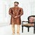 Raivat Ethnic Rust Brown Colour Banarasi Silk Digital Print Kurta Pajama 2068