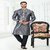 Raivat Ethnic Grey Colour Banarasi Silk Digital Print Kurta Pajama 2070