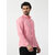 Alokk Men Regular Fit Solid Curved Collar Casual Shirt (Pink)