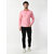 Alokk Men Regular Fit Solid Curved Collar Casual Shirt (Pink)