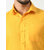Alokk Men Regular Fit Solid Curved Collar Casual Shirt (Yellow)