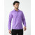 Alokk Men Regular Fit Solid Curved Collar Casual Shirt (Purple)