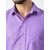 Alokk Men Regular Fit Solid Curved Collar Casual Shirt (Purple)