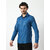 Alokk Men Regular Fit Solid Curved Collar Casual Shirt (Blue)