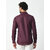 Alokk Men Regular Fit Solid Button Down Collar Casual Shirt (Purple)