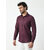 Alokk Men Regular Fit Solid Button Down Collar Casual Shirt (Purple)