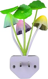 Magic 3D LED Night Lamp with Plug Smart Sensor auto On/Off and Color Change Mushroom Flowers Beautiful Illumination