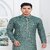 Raivat Ethnic Sea Green Colour Linen Cotton Thread Work Kurta Pajama 3147