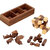 Anmolg Wooden Puzzle 3 In 1 Games Set, Includes Wood Interlocking Blocks(Brown)