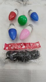 BIYANKA Zero Watt Multi Colors Led Bulb for Home, Office, Outdoor - Set of 5 with One 15 Mtr. Festive Ladi