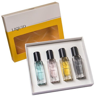 Liquid Premium Unisex Perfume Gift Set 4x20ml - Oslo, Dubai, Paris, Hawaii Scents