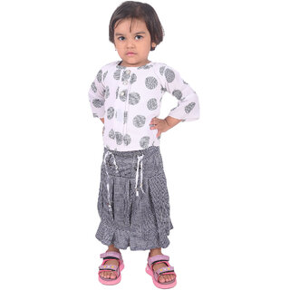 Kid Kupboard Cotton Baby Girls Top and Skirt Set, Multicolor, Full-Sleeves, 3-4 Years KIDS7704