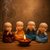 Tiny Shiny Colorful 4 Monks Buddha Monk Statues for Home Decor and Gifts  Cute Meditating Monk Statues Figurines