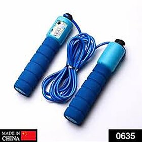 Electronic Counting Skipping Rope (9-feet) with 1 Motivational Coloured Bottle of 280ml - Combo of 2