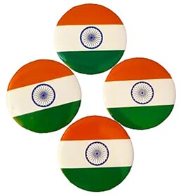(Pack of 4) Indian Flag Lapel Pin Unisex Brooch Tiranga Badge For Shirts, T-Shirt, Saree and Coat (Multicolor)
