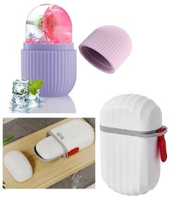 Combo of  Ice Roller for face women skin glowing Puffiness Skin  Travel Soap Case Waterproof Container Draining For Camping Leakproof 1
