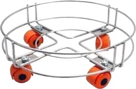 Heavy Duty Cylindrical Metal Trolley with Wheels for Home, Kitchen & Office Use  Durable Steel Frame