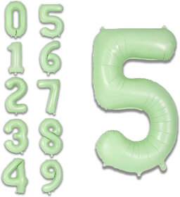 Fun Town Solid Green 5 Number Foil Balloons 32 Toy 5th Birthday Party Decoration Helium Supported