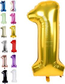 Fun Town Solid Gold 1 Number Foil Balloons 32 1st Birthday Party Decoration Helium Supported