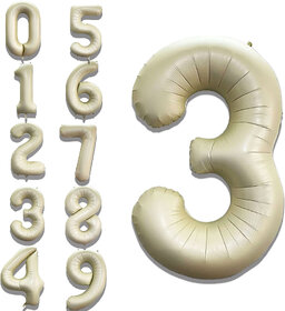 Fun Town Solid White 3 Number Foil Balloons 32 Birthday Party Decoration Helium Supported