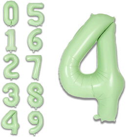 Fun Town Solid Green 4 Number Foil Balloons 32 4th Birthday Party Decoration Helium Supported