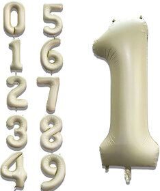 Fun Town Solid White 1 Number Foil Balloons 32 1st Birthday Party Decoration Helium Supported