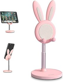 Pack Cute Cell Phone Stand, Adjustable Bunny Phone Stand for Desk, Thick Case Friendly Holder Compatible with iPhone, K