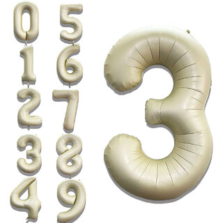 Fun Town Solid White 3 Number Foil Balloons 32 Birthday Party Decoration Helium Supported