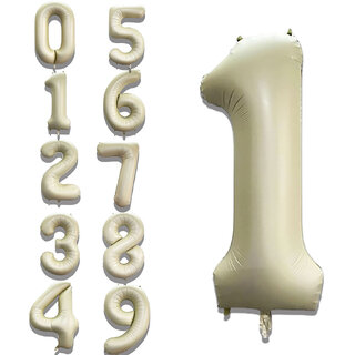 Fun Town Solid White 1 Number Foil Balloons 32 1st Birthday Party Decoration Helium Supported