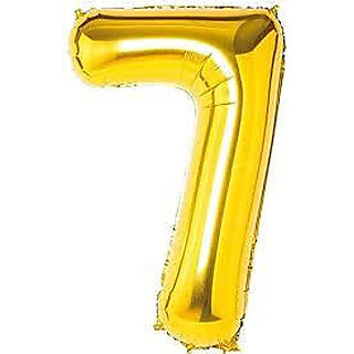 Fun Town Solid Gold 7 Number Foil Balloons 32 Birthday Party Decoration Helium Supported