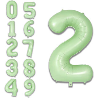 Fun Town Solid Green 2 two Number Foil Balloons 32 2nd Birthday Party Decoration Helium Supported