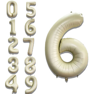 Fun Town Solid White 6 Number Foil Balloons 32 6th Birthday Party Decoration Helium Supported