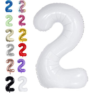 Fun Town Solid White 2nd Number Foil Balloons 32 Birthday Party Decoration Helium Supported