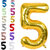 Fun Town Solid Gold 5 Number Foil Balloons 32 Birthday Party Decoration Helium Supported
