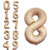 Fun Town Solid Beige 8 Number Foil Balloons 32 8th Birthday Party Decoration Helium Supported